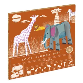 Djeco Készítsd magad! - Élet a szavannán 3D-ben - Savanna, 3–5 év, Többszínű