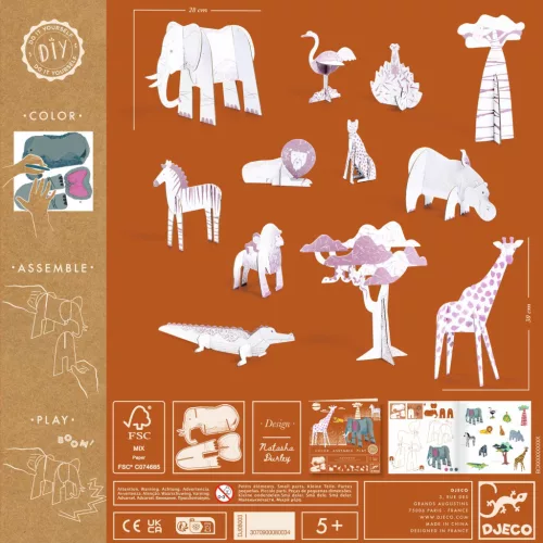 Djeco Készítsd magad! - Élet a szavannán 3D-ben - Savanna, 3–5 év, Többszínű