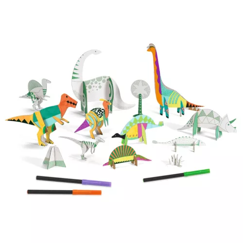 Djeco Készítsd magad! - Dínó világ 3D-ben - Dinosaurs, 3–5 év, Többszínű