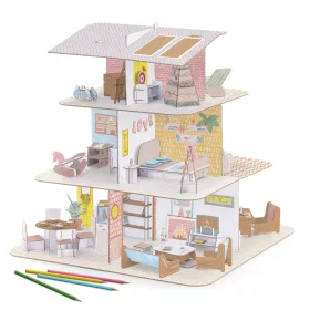 Djeco Készítsd magad! - Baba ház bútorokkal 3D-ben - Doll’s house, 6–8 év, Többszínű