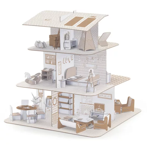 Djeco Készítsd magad! - Baba ház bútorokkal 3D-ben - Doll’s house, 6–8 év, Többszínű