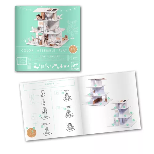 Djeco Készítsd magad! - Baba ház bútorokkal 3D-ben - Doll’s house, 6–8 év, Többszínű