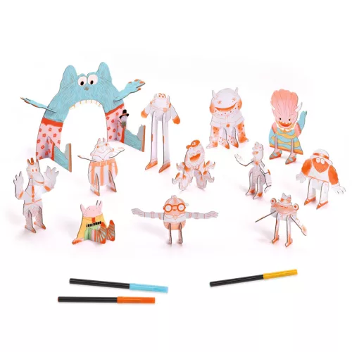 Djeco Csináld magad - Szörnykommandó 3D-ben - Team monsters, 3–5 év, Többszínű