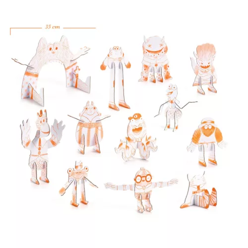 Djeco Csináld magad - Szörnykommandó 3D-ben - Team monsters, 3–5 év, Többszínű