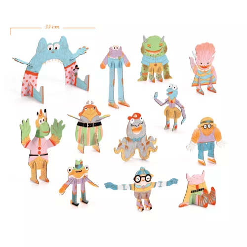 Djeco Csináld magad - Szörnykommandó 3D-ben - Team monsters, 3–5 év, Többszínű