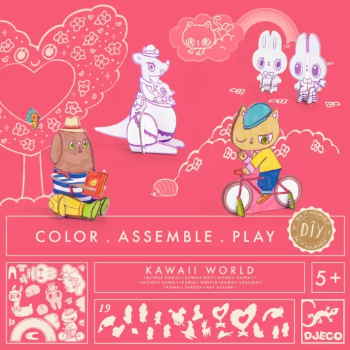 Djeco Csináld magad - Cukiföld lakói 3D-ben - Kawaii world, 3–5 év, Többszínű