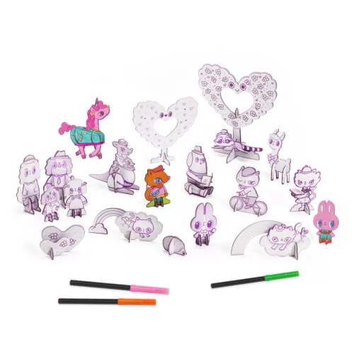 Djeco Csináld magad - Cukiföld lakói 3D-ben - Kawaii world, 3–5 év, Többszínű