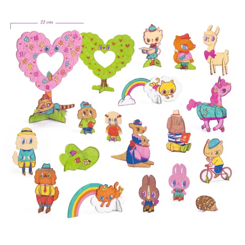 Djeco Csináld magad - Cukiföld lakói 3D-ben - Kawaii world, 3–5 év, Többszínű
