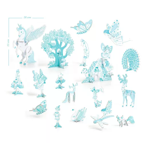 Djeco Csináld magad - Tündérliget lakói 3D-ben - Fairy world, 3–5 év, Többszínű