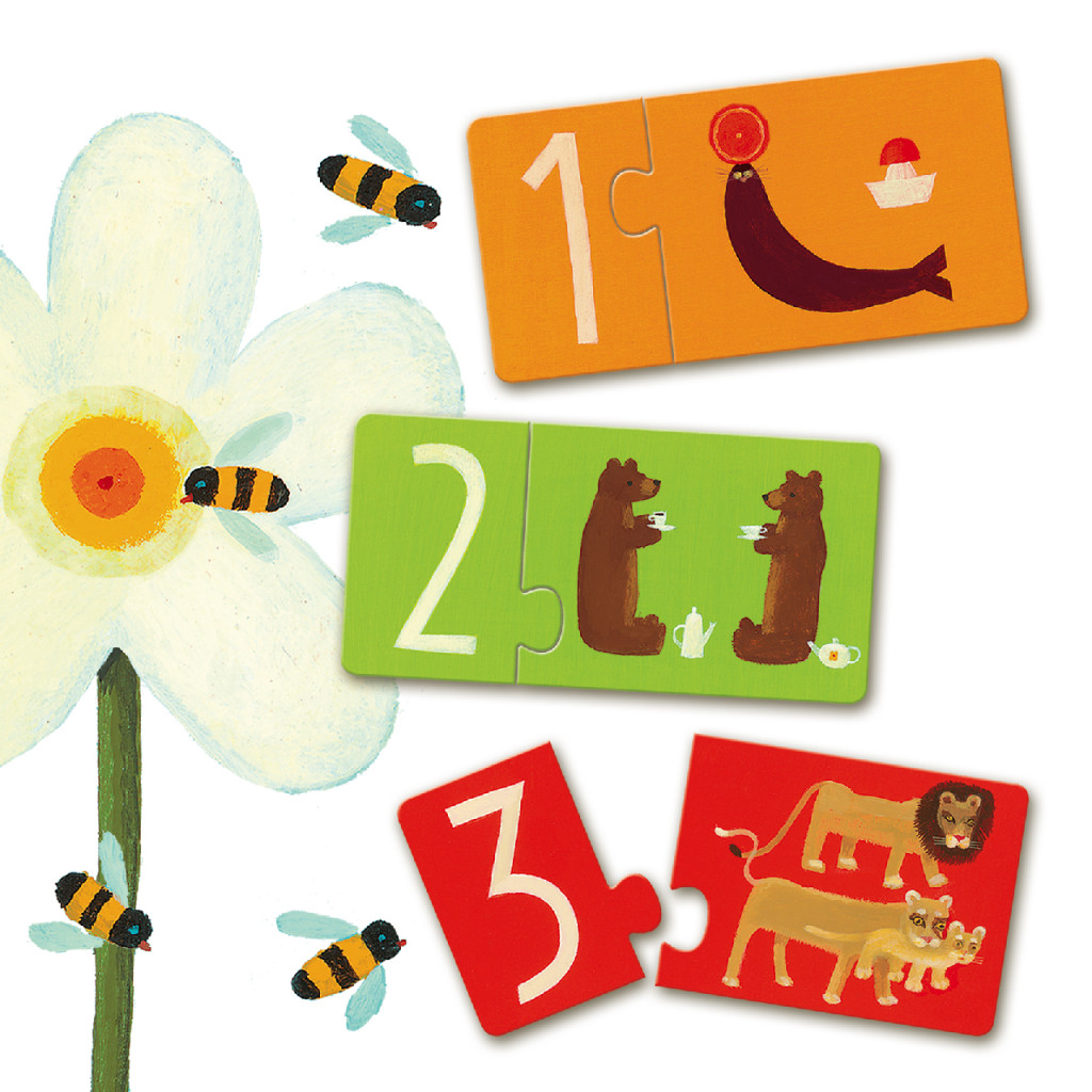 Párosító puzzle - Számok, 20 db-os - Numbers – alternatív kép 2