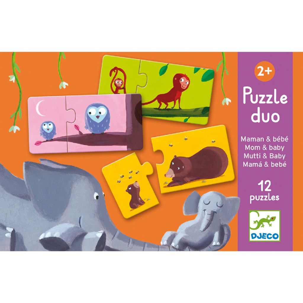 Párosító puzzle - Mama-baba, 24 db-os - Mom and baby – alternatív kép 1