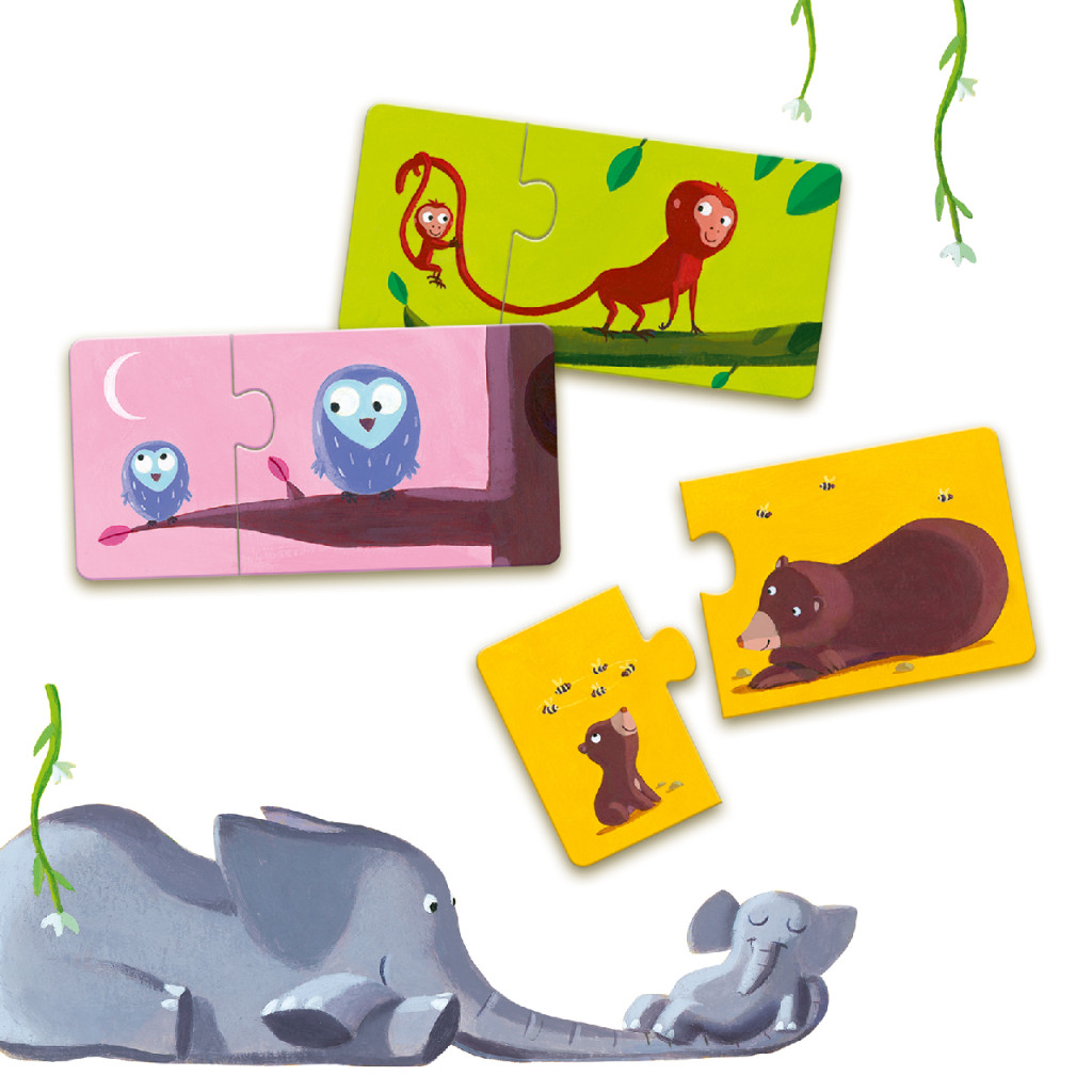 Párosító puzzle - Mama-baba, 24 db-os - Mom and baby – alternatív kép 2