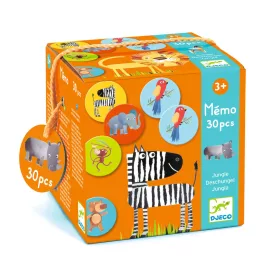 Djeco Memóriajáték - Dzsungelben, 30 db-os - Jungle, 3–5 év, Többszínű