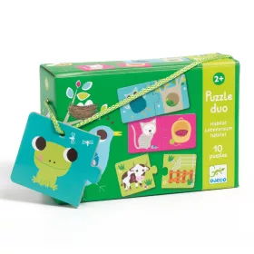 Párosító puzzle - Ki hol lakik, 20 db-os - Habitat