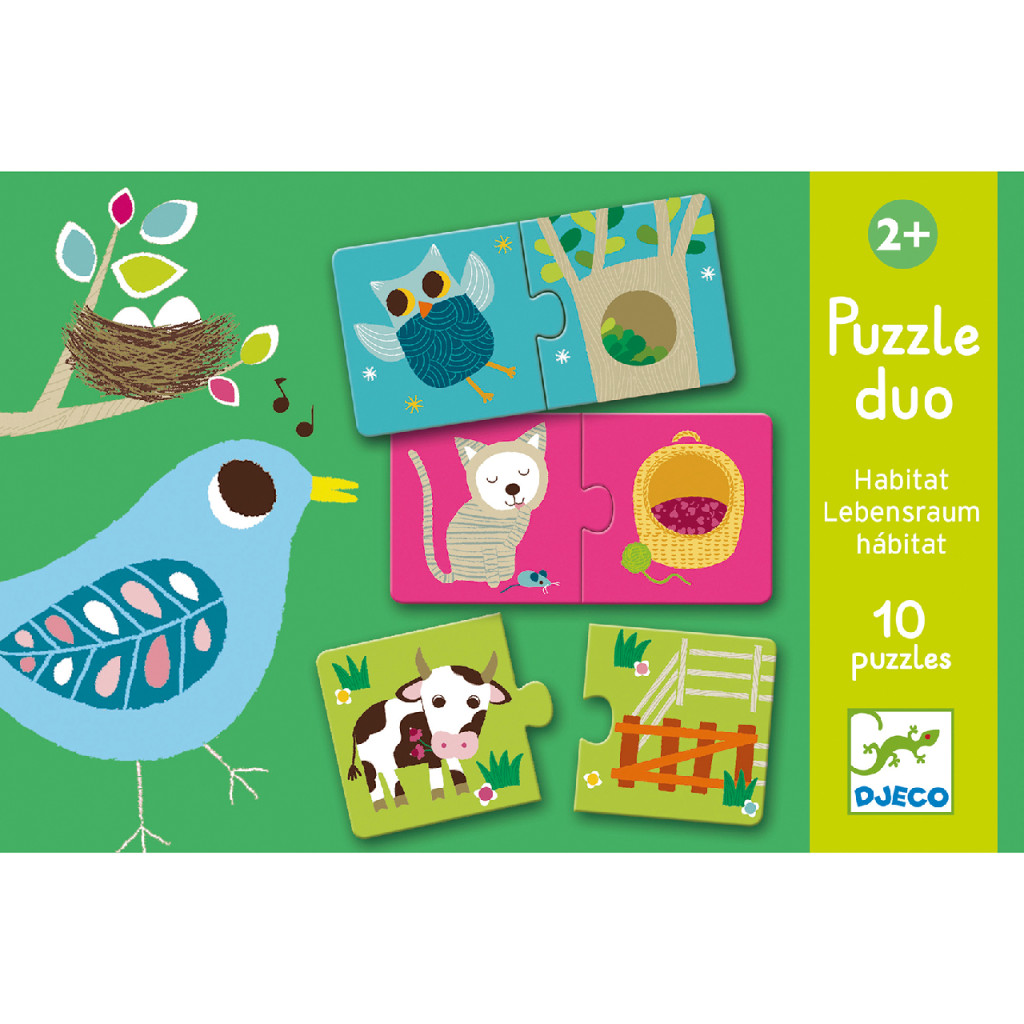 Párosító puzzle - Ki hol lakik, 20 db-os - Habitat – alternatív kép 1