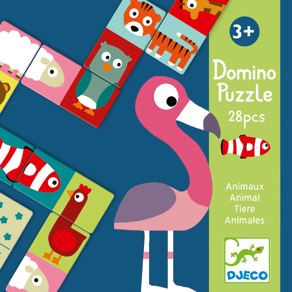 Kétfeles Domino - Állatfelek, 28 db-os - Animo-puzzle – alternatív kép 1