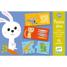 Párosító puzzle - Ki mit eszik? (20 db-os)