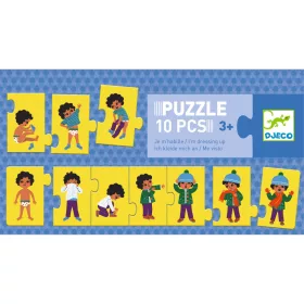   Sorozatkirakó puzzle - Öltözködés, 10 db-os - I am dressing up
