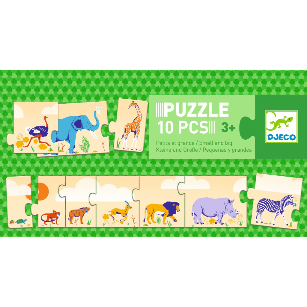 Sorozatkirakó puzzle - Kicsi és nagy, 10 db-os - Smal and big – fő nézet