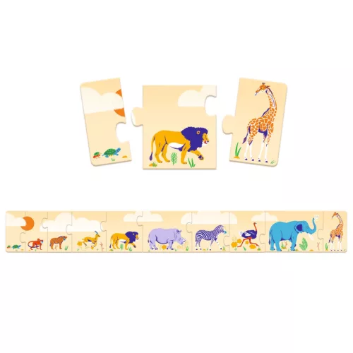 Sorozatkirakó puzzle - Kicsi és nagy, 10 db-os - Smal and big