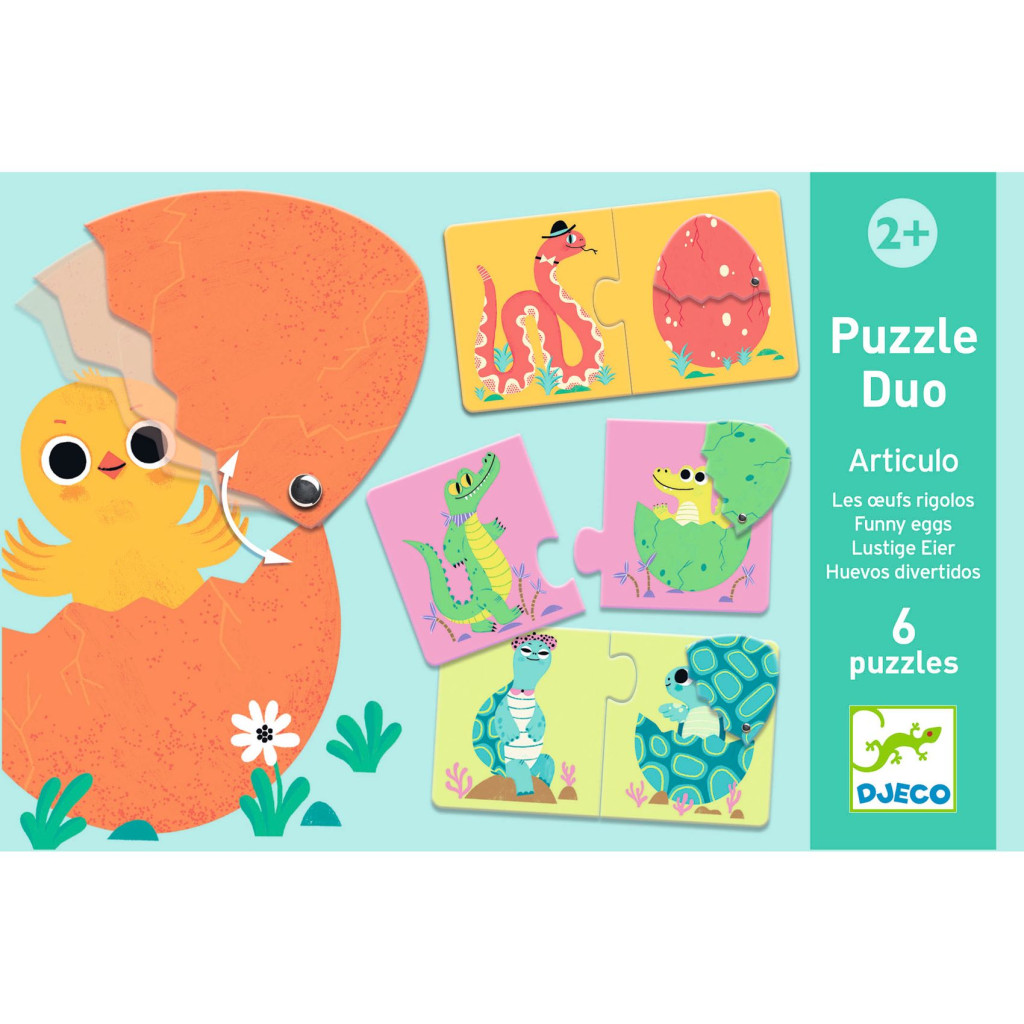Párosító puzzle - Kié a tojás, 12 db-os - Funny eggs – alternatív kép 1