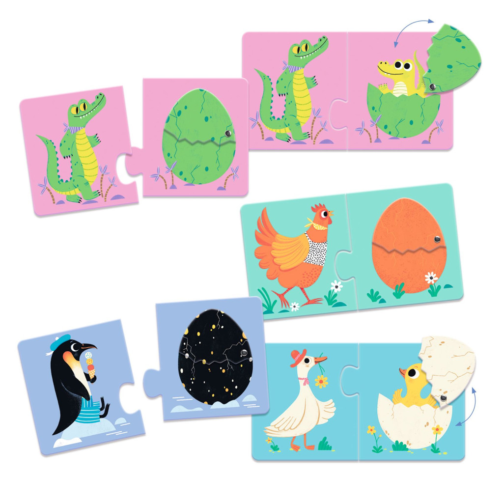 Párosító puzzle - Kié a tojás, 12 db-os - Funny eggs – alternatív kép 2