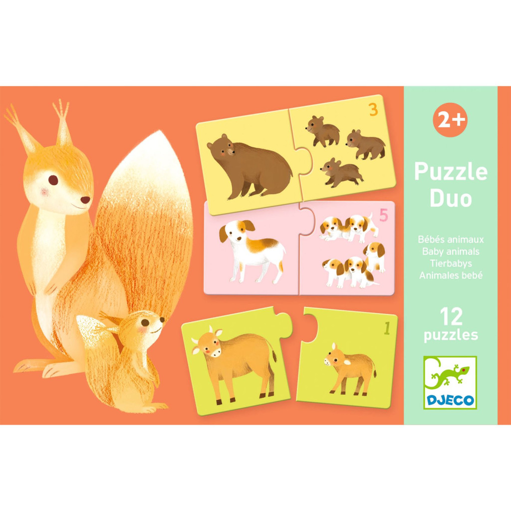 Párosító puzzle - Kié a kölyök, 24 db-os - Baby animals – alternatív kép 1