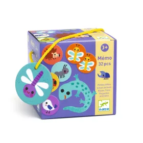 Djeco Memóriajáték - Kicsi állatok - Memo Small animals, 3–5 év, Többszínű