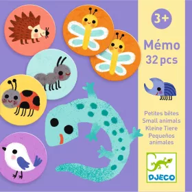 Djeco Memóriajáték - Kicsi állatok - Memo Small animals, 3–5 év, Többszínű