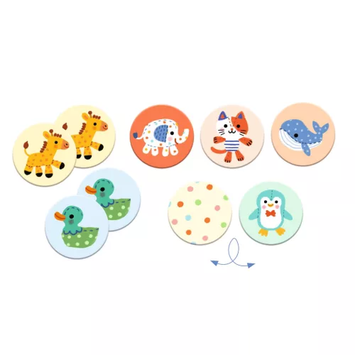 Djeco Memória játék - Kedvencek - Memo Stuffed animals, 3–5 év, Többszínű