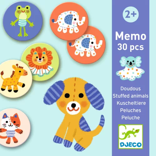 Djeco Memória játék - Kedvencek - Memo Stuffed animals, 3–5 év, Többszínű