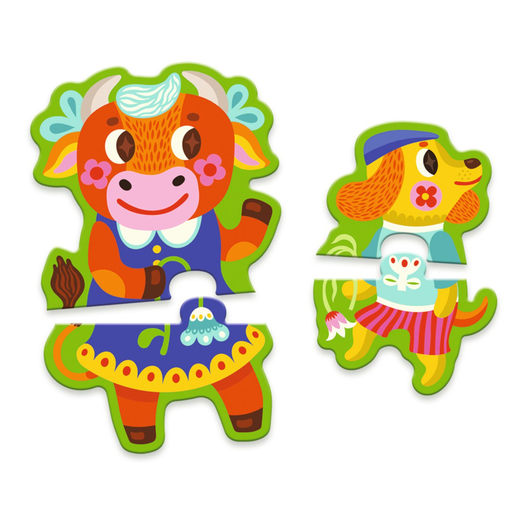 Sorozatkirakó puzzle - Nagyok és kicsik a tanyán, 16 db-os - Big and small on the farm – alternatív kép 2