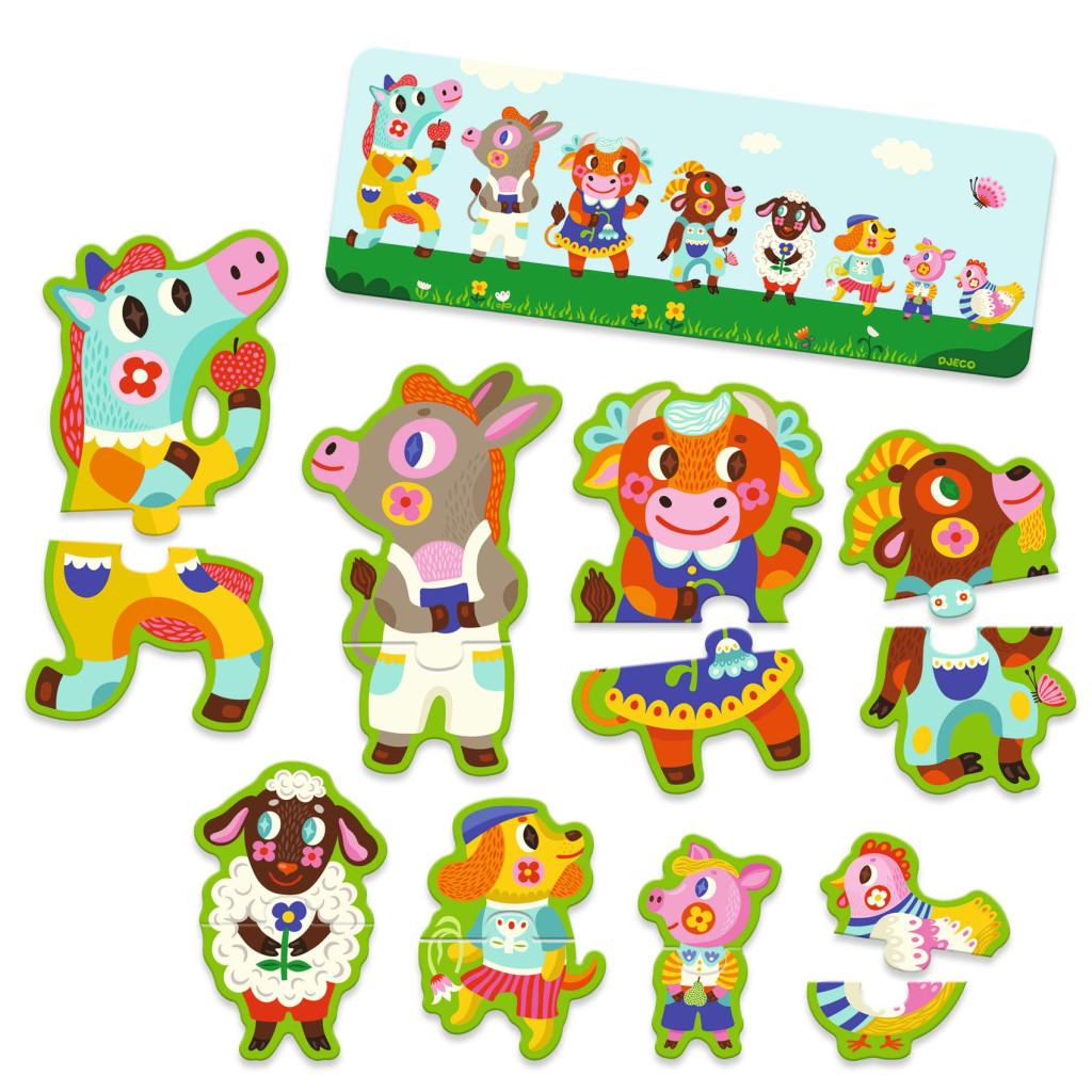 Sorozatkirakó puzzle - Nagyok és kicsik a tanyán, 16 db-os - Big and small on the farm – alternatív kép 3