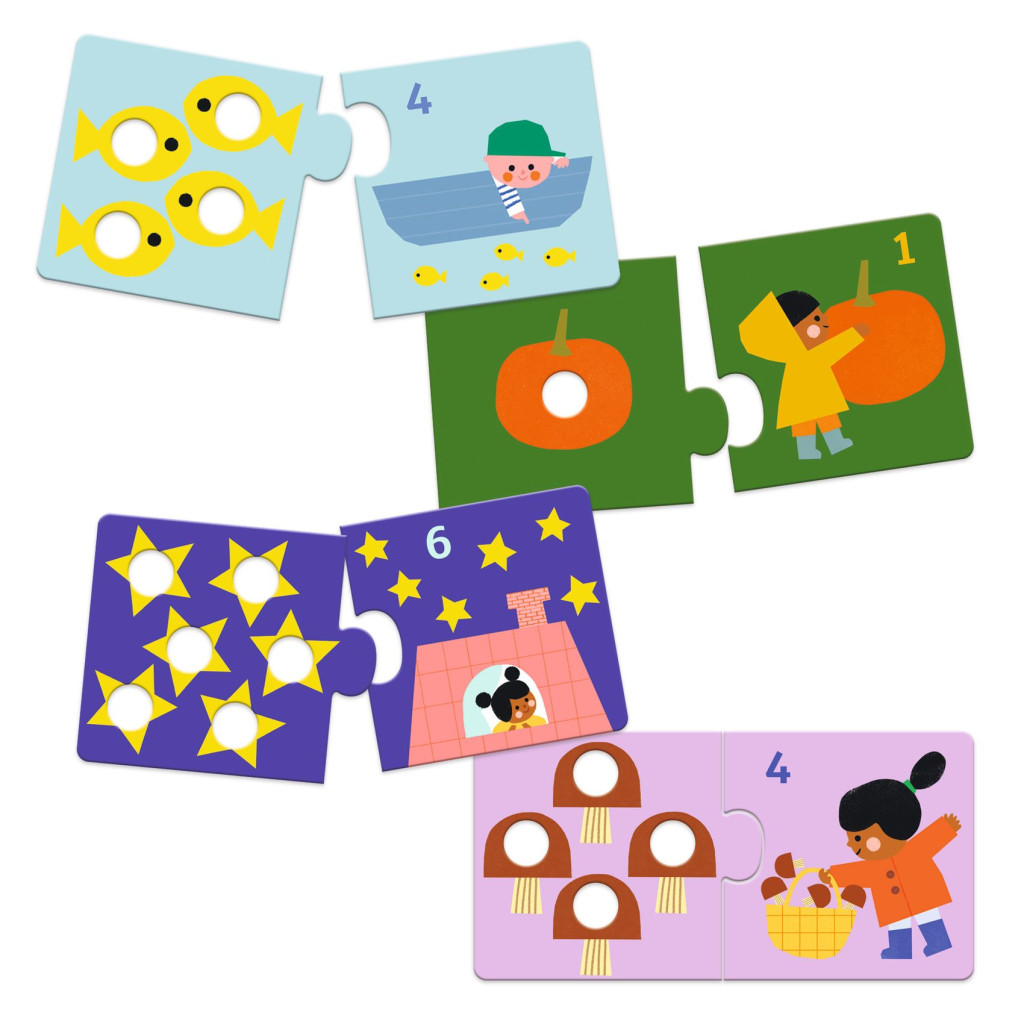 Párosító puzzle - Számpárosító, 24 db-os - First figures – alternatív kép 1