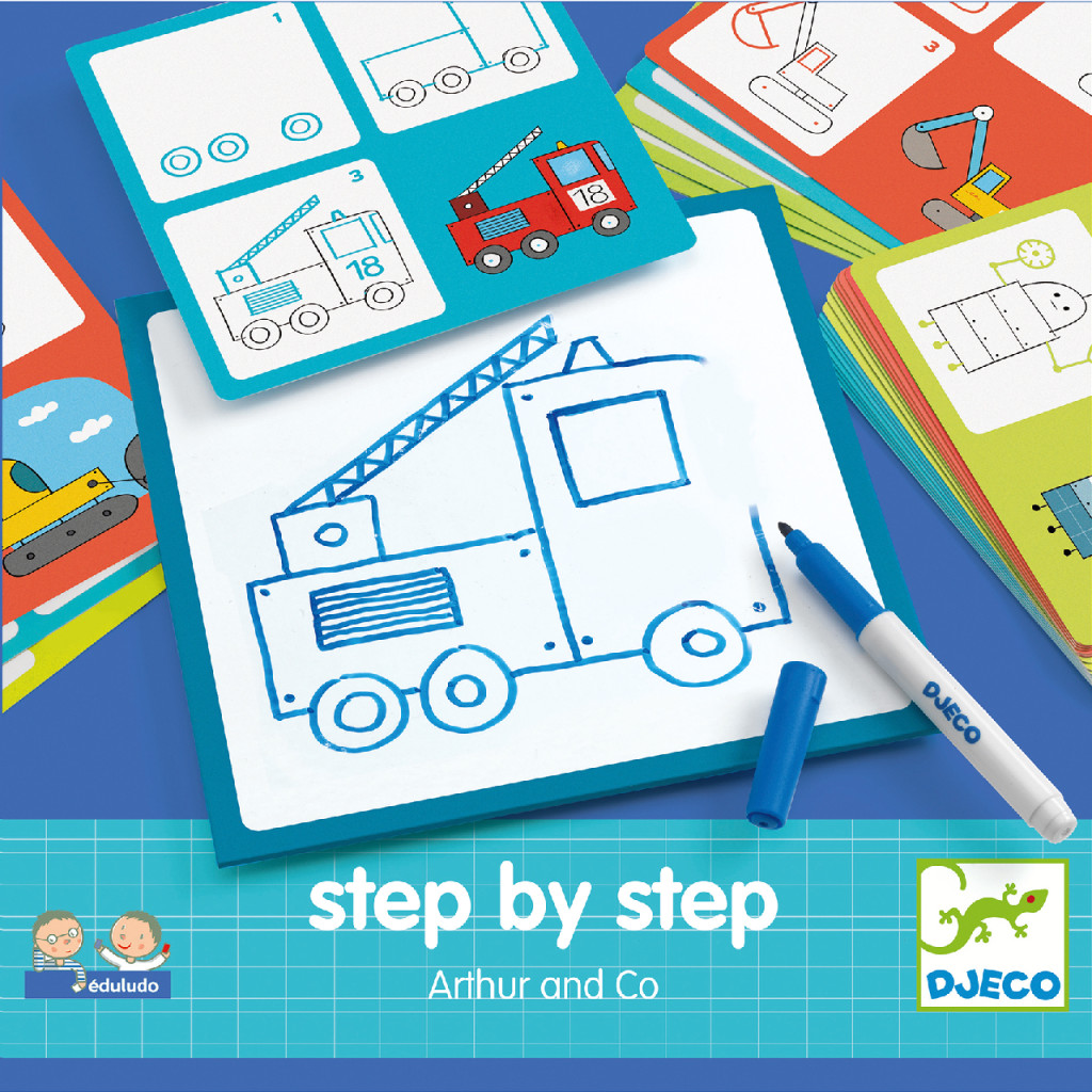 Rajzolás lépésről lépésre - Járművek - Step by step Arthur and Co – alternatív kép 1
