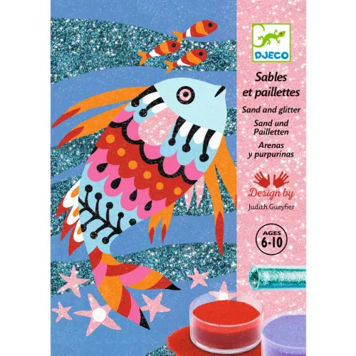 Djeco Homokkép készítés - Szivárványos halak - Fish rainbows, 3–5 év, Többszínű