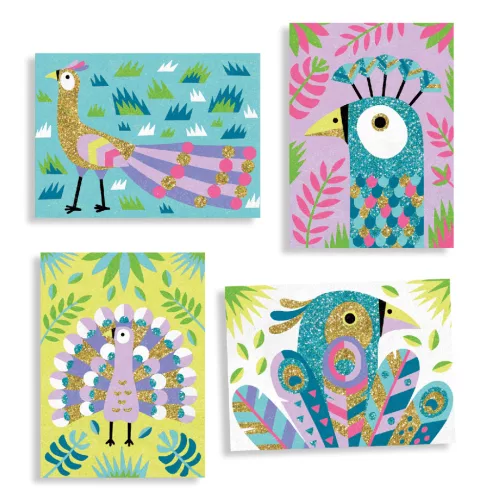 Djeco Homokkép készítés - Káprázatos madarak - Dazzling birds, 3–5 év, Többszínű
