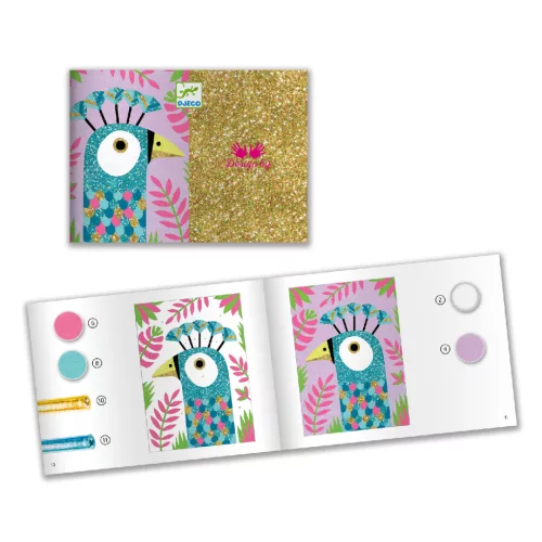 Djeco Homokkép készítés - Káprázatos madarak - Dazzling birds, 3–5 év, Többszínű