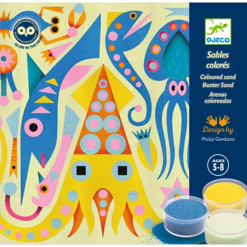 Djeco Homokkép készítés - A tenger fényei - Sea lights, 3–5 év, Többszínű