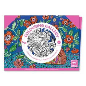 Djeco Művészeti műhely - Virágzás színezők mappa - Blooms, 3–5 év, Többszínű