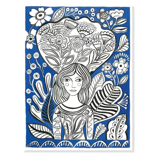 Djeco Művészeti műhely - Virágzás színezők mappa - Blooms, 3–5 év, Többszínű
