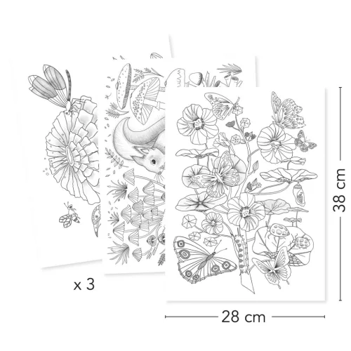 Djeco Művészeti műhely - Természetes színezők mappa - Naturalist, 3–5 év, Többszínű