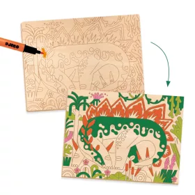 Djeco Művészeti műhely - Színező, Dinóvilág - Dino world, 3–5 év, Többszínű