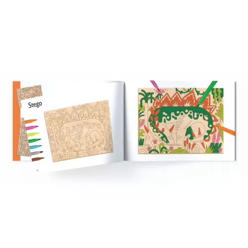 Djeco Művészeti műhely - Színező, Dinóvilág - Dino world, 3–5 év, Többszínű