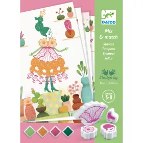 Djeco Kreatív nyomdakészlet - Virág lánykák - Flower girls, 3–5 év, Többszínű