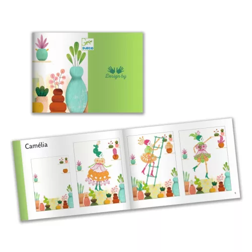 Djeco Kreatív nyomdakészlet - Virág lánykák - Flower girls, 3–5 év, Többszínű