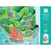Djeco Dioráma színező - A szigetem tetején - On top… of my island, 3–5 év, Többszínű