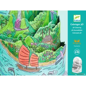 Djeco Dioráma színező - A szigetem tetején - On top… of my island, 3–5 év, Többszínű