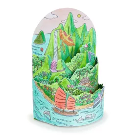 Djeco Dioráma színező - A szigetem tetején - On top… of my island, 3–5 év, Többszínű