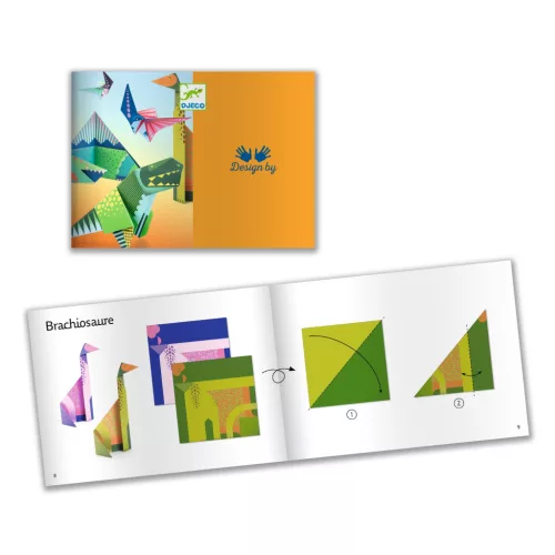 Djeco Origami - Dinoszauruszok - Dinosaurs, 3–5 év, Többszínű